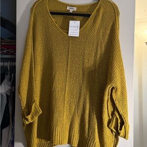 We The Free Golden V-Neck Sweater